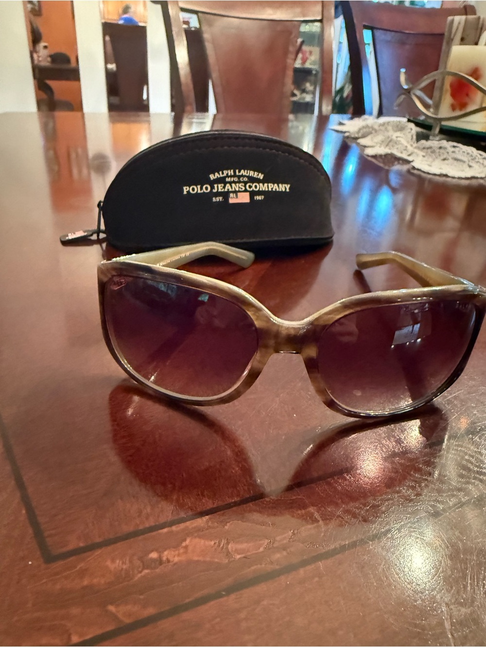 Polo by Ralph Lauren Olive-Brown Gradient Sunglasses